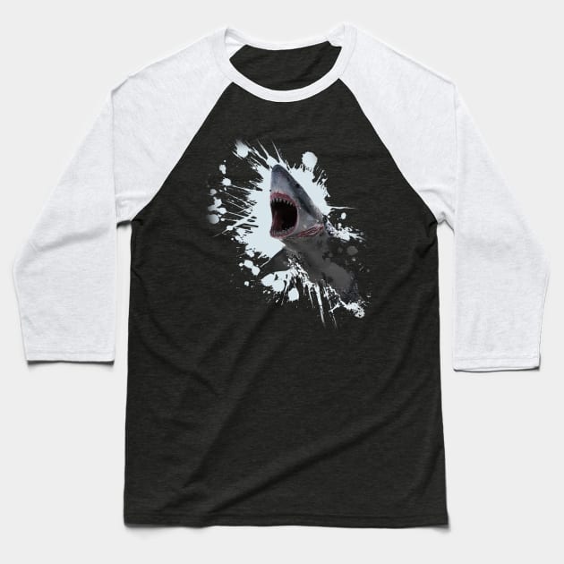 Fury Shark Attack Baseball T-Shirt by anbartshirts